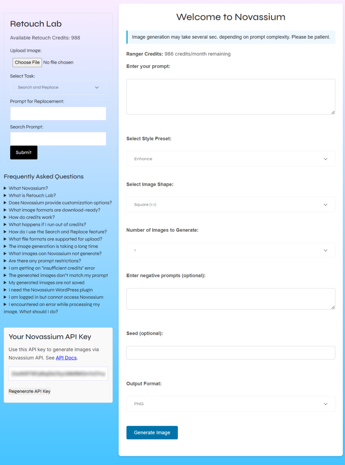 Novassium AI Image Generator WordPress Plugin