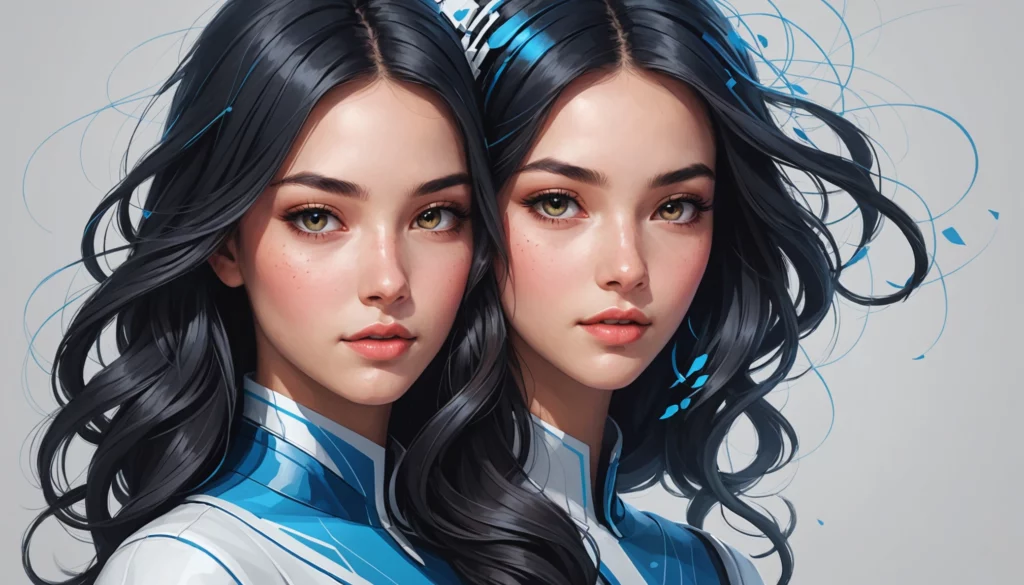 15 Best AI Art Engines for Beauty Campaigns, Digital art, technology concept, abstract, clean lines, minimalist, corporate blue and white, data visualization, glowing nodes