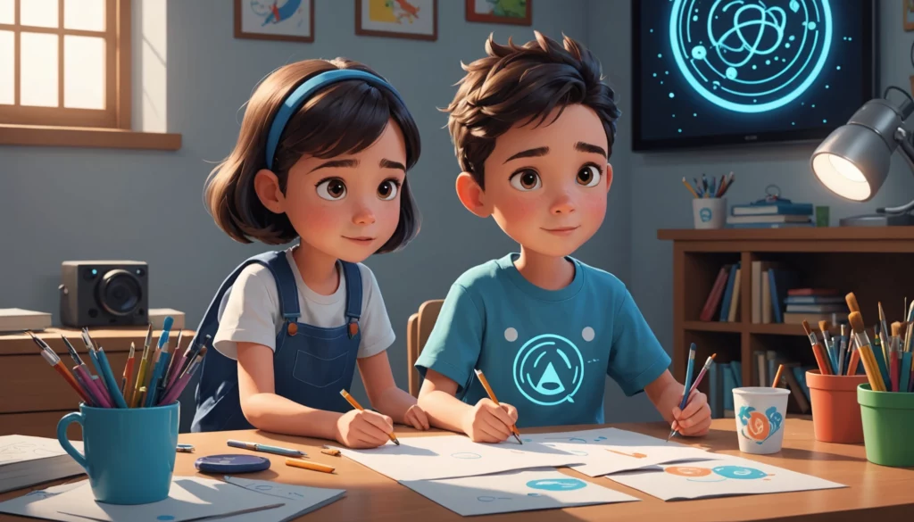 25 Best AI Image Platforms for Children Book Illustrations, Digital art, technology concept, abstract, clean lines, minimalist, corporate blue and white, data visualization, glowing nodes
