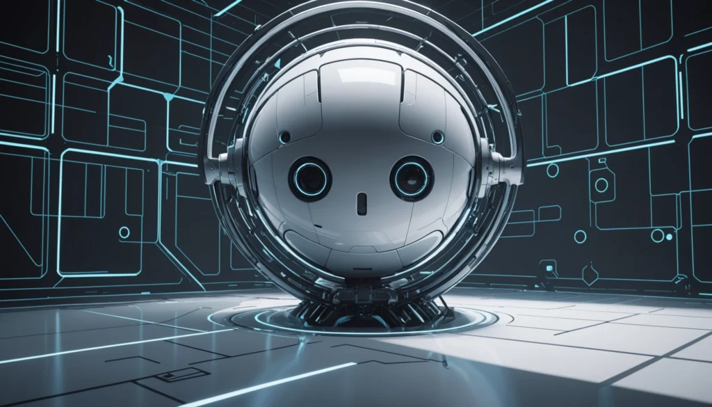 20 Best AI Image Engines for Film Scene Design, Digital art, technology concept, abstract, clean lines, minimalist, corporate blue and white, data visualization, glowing nodes