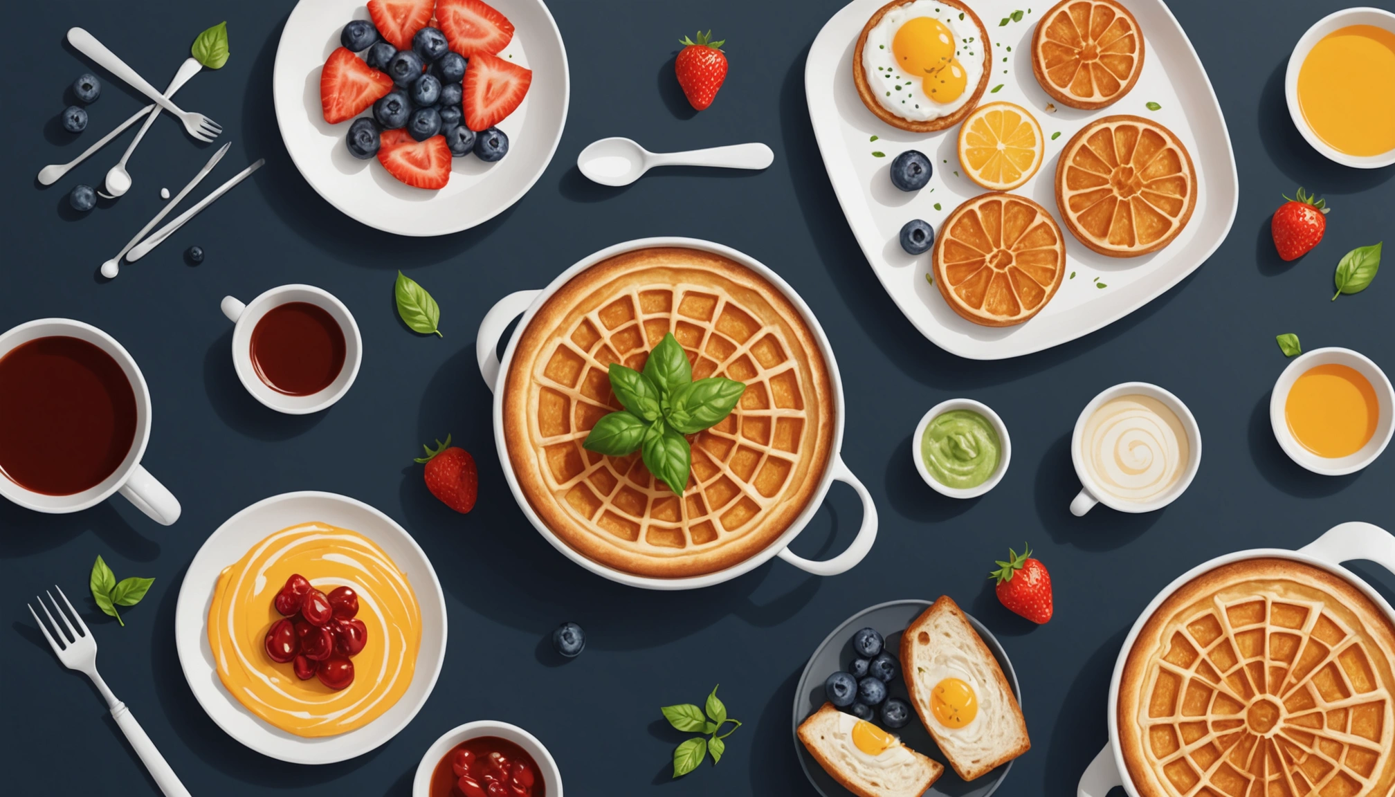 20 Best AI Image Generators for Food Photography, Digital art, technology concept, abstract, clean lines, minimalist, corporate blue and white, data visualization, glowing nodes