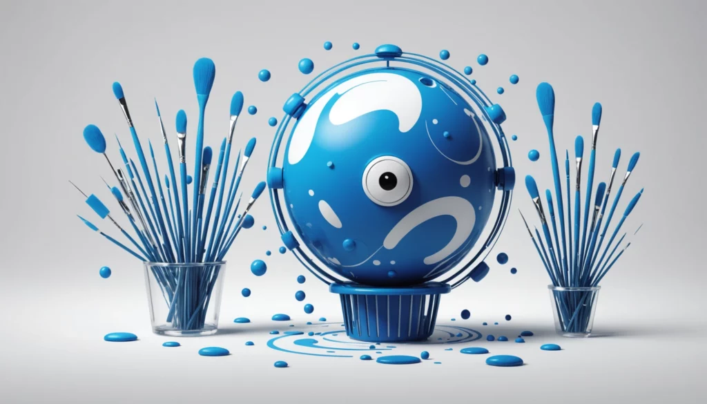 25 Best AI Image Tools for Social Commerce, Digital art, technology concept, abstract, clean lines, minimalist, corporate blue and white, data visualization, glowing nodes