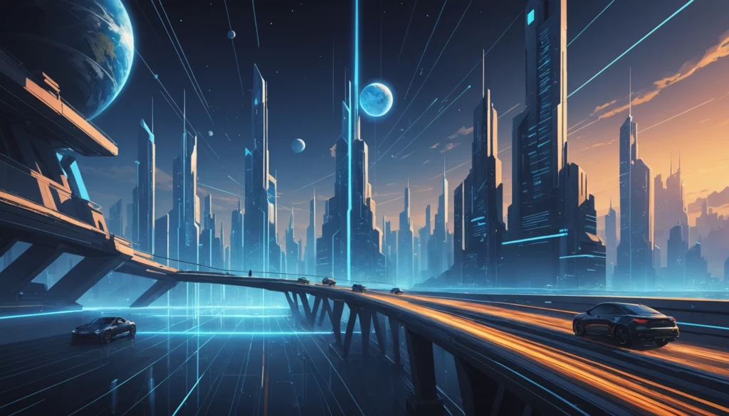 15 Best AI Art Engines for Travel Illustrations, Digital art, technology concept, abstract, clean lines, minimalist, corporate blue and white, data visualization, glowing nodes