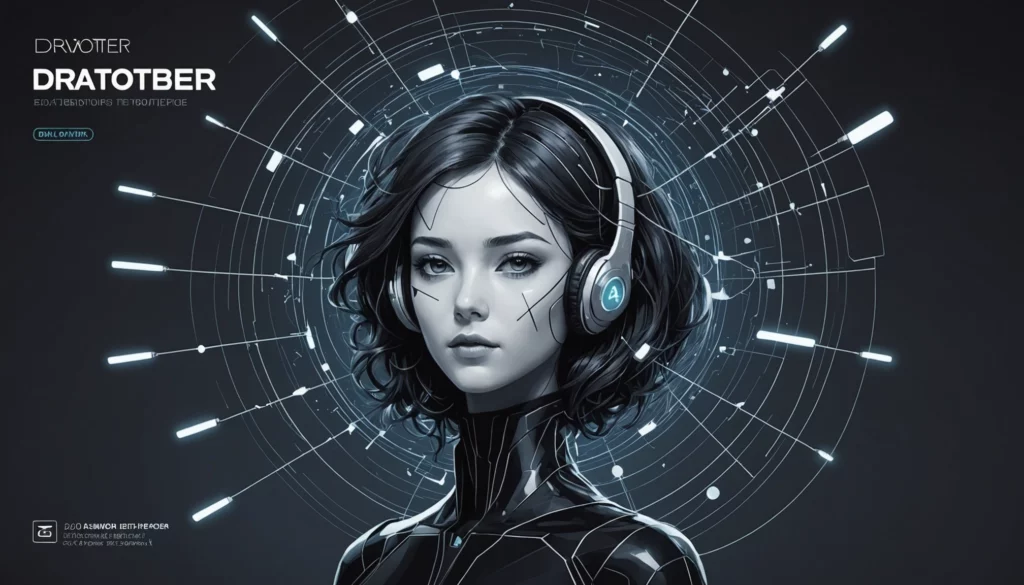 15 Best AI Art Engines for Music Promotion, Digital art, technology concept, abstract, clean lines, minimalist, corporate blue and white, data visualization, glowing nodes