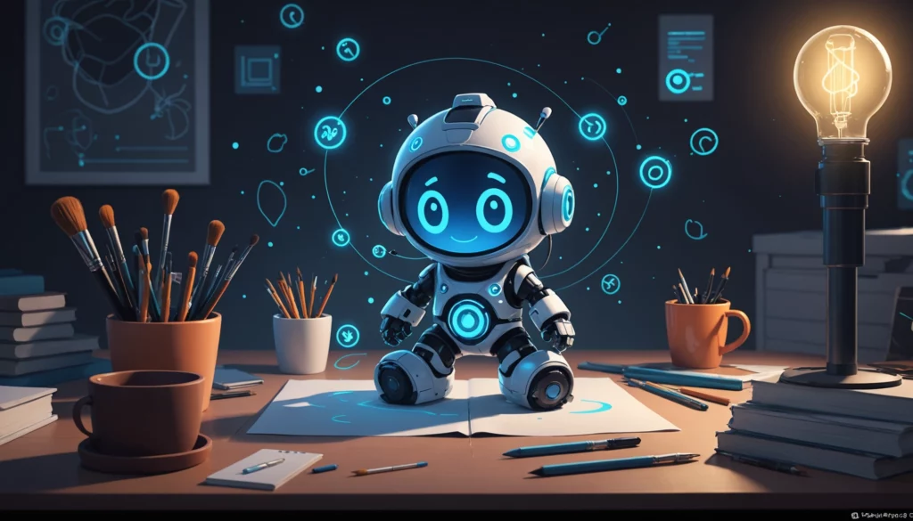 20 Best DALL E Competitors for Concept Artists, Digital art, technology concept, abstract, clean lines, minimalist, corporate blue and white, data visualization, glowing nodes