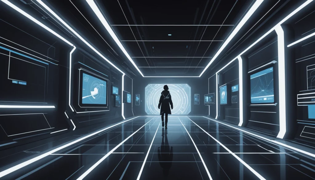 15 Best Runway AI Alternatives for Digital Storyboards, Digital art, technology concept, abstract, clean lines, minimalist, corporate blue and white, data visualization, glowing nodes