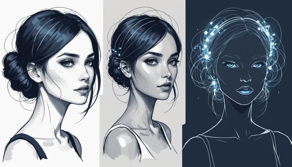 Top 25 Firefly Alternatives for Fashion Marketing, Digital art, technology concept, abstract, clean lines, minimalist, corporate blue and white, data visualization, glowing nodes