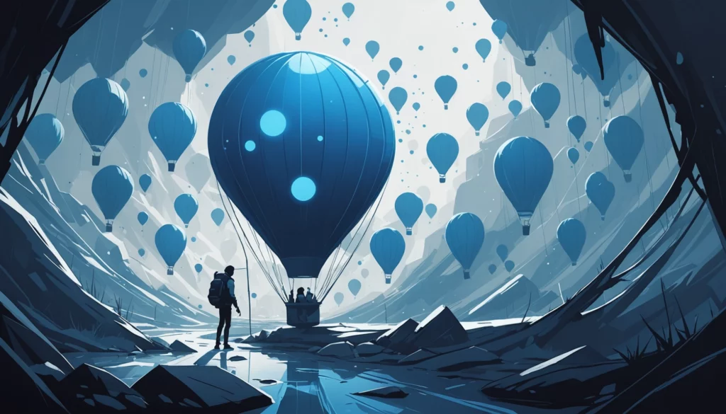 Top 25 Midjourney Alternatives for Social Media Campaigns, Digital art, technology concept, abstract, clean lines, minimalist, corporate blue and white, data visualization, glowing nodes