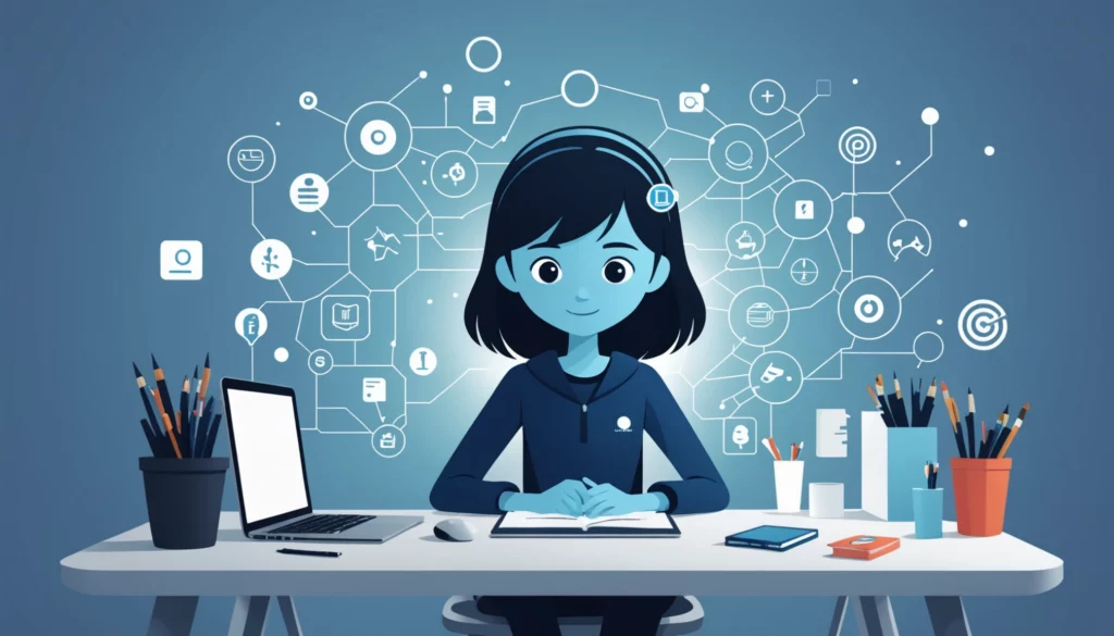 20 Best Ideogram Competitors for Illustration Teams, Digital art, technology concept, abstract, clean lines, minimalist, corporate blue and white, data visualization, glowing nodes