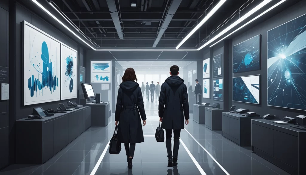 15 Best Runway AI Alternatives for Concept Visuals, Digital art, technology concept, abstract, clean lines, minimalist, corporate blue and white, data visualization, glowing nodes