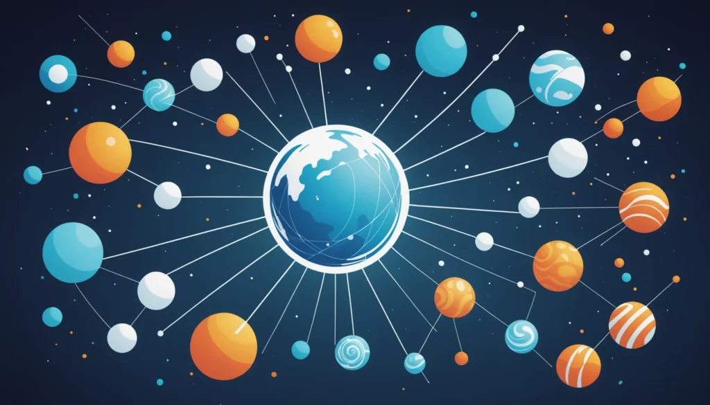 Top 25 Midjourney Alternatives for NFT Marketing, Digital art, technology concept, abstract, clean lines, minimalist, corporate blue and white, data visualization, glowing nodes