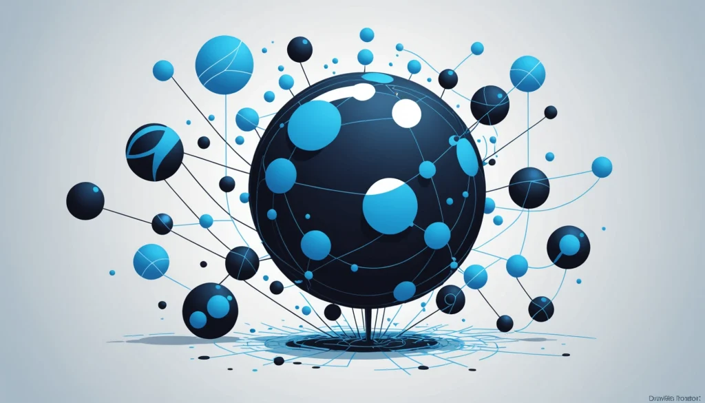Top 25 Midjourney Alternatives for Digital Campaigns, Digital art, technology concept, abstract, clean lines, minimalist, corporate blue and white, data visualization, glowing nodes
