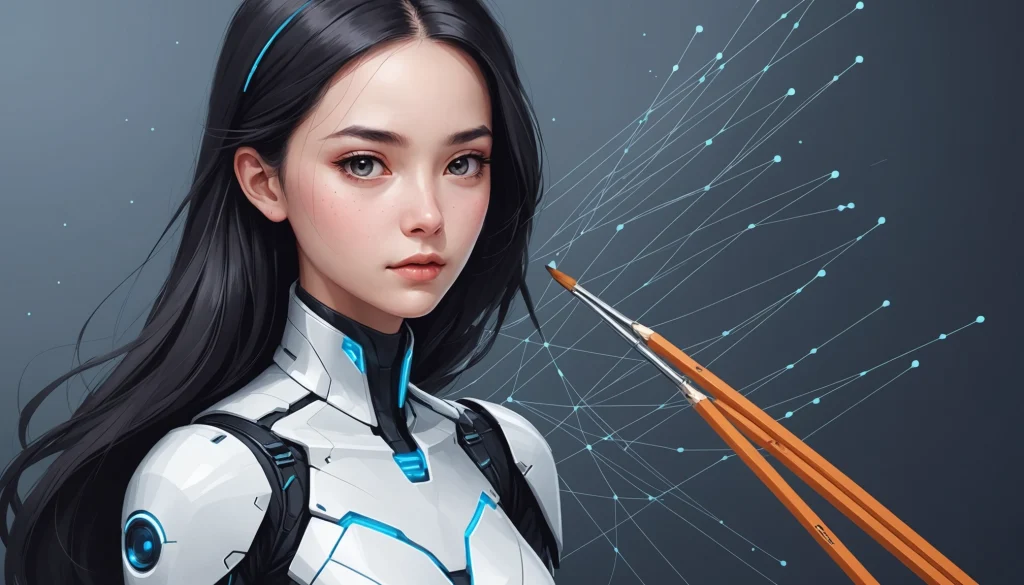 15 Best Leonardo AI Alternatives for Social Media Designers, Digital art, technology concept, abstract, clean lines, minimalist, corporate blue and white, data visualization, glowing nodes