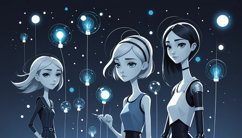 Top 25 Firefly Competitors for Fashion Designers, Digital art, technology concept, abstract, clean lines, minimalist, corporate blue and white, data visualization, glowing nodes